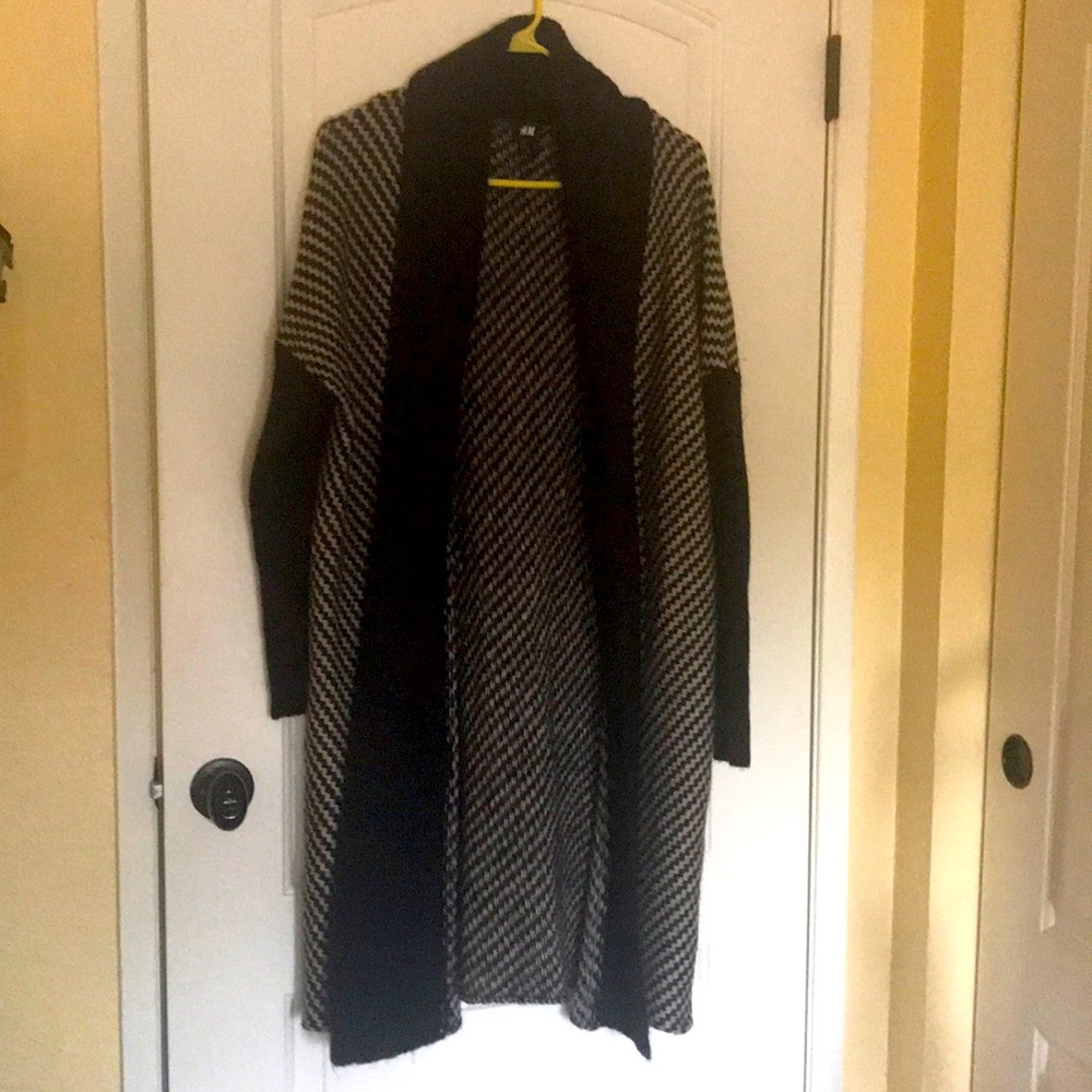 H&M Houndstooth Wool Blend Coat